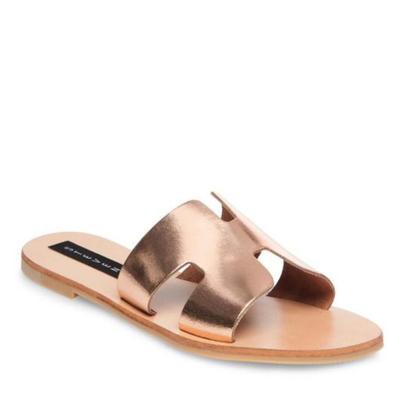 STEVEN BY STEVE MADDEN Rose Gold Made in Italy Slide Sandals - Picture 1 of 7